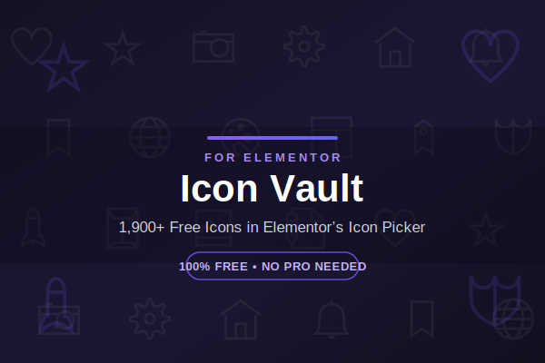 Icon Vault for Elementor free icon library plugin